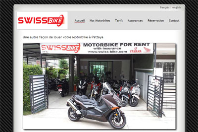 site locations de motos et scooters Swissbike Pattaya Thaïlande